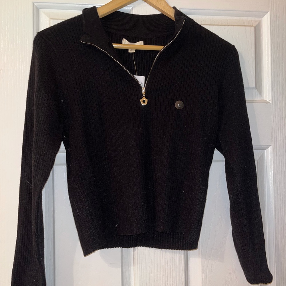 PacSun-LA Hearts quarter zip collared sweater
